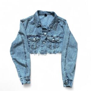 °˖✧ ☾ Windsor Light Wash Cropped Jean Jacket ☽ ✧˖°